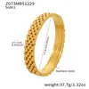 Pulseira Geométrica de Aço Inoxidável Europeia e Americana Mais Vendida com Zircônia Incrustada e Fecho Banhado a Ouro 18K, Acessório de Mão Moderno e Versátil