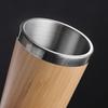Venta Directa de Fábrica de Tazas para Coche de Cáscara de Bambú Taza de Café de Cáscara de Bambú Natural Taza de Acero Inoxidable de 450 ml Regalo de Empresa