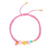 Pulsera de oro de arena vietnamita resistente al color a largo plazo con rosa tachonada, cuerda de mano DIY, pulsera tejida a mano ajustable para mujer
