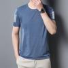 2025 Verão Gelo Seda Camiseta de manga curta Masculina Nova Respirável Corrida Esportes Masculino Meia manga Masculina Roupas de secagem rápida