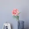 Flor Artificial Esquina Individual Rosa Simple Fresca Flor de Seda Escaparate Tienda Floral Suave Decoración Hogar Salón de Bodas Arte Floral
