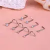 E-commerce Transfronteiriço Popular em Forma de L em Forma de S em Forma de Z Zircônia Aço Inoxidável Reto 7 Caracteres 5 Caracteres Super Brilhante Cravejado de Diamantes Joias para Piercing Argola de Nariz Pino de Nariz