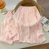 Pijama de Algodón Nube para Mujer, Primavera y Otoño, Lindo Dibujo Animado de Perro Salchicha con Lunares, Mangas Largas, Delgado, Casual, Conjunto para Casa