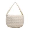 Bolso de algodón 2023, nuevo, sencillo, de color liso, para otoño e invierno, con bordado de amor, de gran capacidad, informal, bandolera de hombro.
