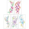 Pegatinas de Tatuaje Temporales de Flor Pintada Nueva para el Brazo Transfronterizas de Alto Nivel con Flores de Colores y Mariposas para Brazo y Espalda