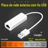 Placa de Rede USB com Fio para Rj45 100m Sem Driver Conversor de Rede para Laptop Tipo de Interface Type-C Gigabit