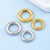 Acero Inoxidable Chapado Eléctrico de 18K Cierre Redondo de Resorte Conector de Extremo para Collar Pulsera DIY Anillo para Llavero Resistente al Desgaste
