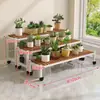 Novo Modelo 2025 Carrinho de Flores com Rodas para Sala de Estar, Suporte de Chão, Rack de Armazenamento Móvel para Varanda, Suporte de Vasos de Flores Escalonado Multicamadas