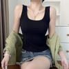 Nuevo Chaleco de Algodón Puro para Mujer en Primavera y Verano, Se Puede Usar por Fuera con Camiseta de Hilo por Debajo y Pantalones Cortos, Camiseta Base de Dos Piezas Ajustada para Ropa Exterior