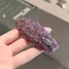 Presilha de Cabelo Oval de Pelúcia Roxa Suave e Elegante, Acessório de Cabelo Versátil da Moda e de Alta Qualidade para Franja de Mulheres
