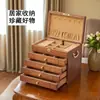 Caja de Joyería de Madera Maciza, Completamente Cerrable con Llave, Gran Capacidad, Caja de Almacenamiento de Joyería Multifuncional, Joyero, Regalo de Boda, Almacenamiento Tipo Cajón