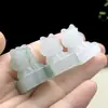 Acessório Pingente Selo Leão Tridimensional Esculpido em Jade Natural de Tianshan de Xinjiang, Ornamento de Selo Animal de Estimação Fofo de Jade