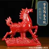 Adornos de Caballo Rojo de Cerámica Par de Reclutamiento Mascota Beicai Inauguración Casa Nueva Sala de Estar Oficina Hogar Adornos