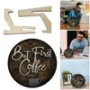 Artesanías de Madera Transfronterizas Plato Redondo Oficina en Casa Personalizado Slogan de Café Muebles de Hogar Estilo Campo Americano