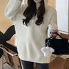 Moletom com capuz de tricô elegante de peso elevado estilo coreano feminino primavera 2024 estilo preguiçoso blusa com capuz
