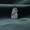 Prata Esterlina S925 Tag de Palavras Auspiciosas Dupla Face Estilo Nacional Palavra de Bênção Pingente de Saúde e Boa Sorte Acessórios para Pulseira de Corda Trançada DIY