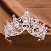 Acessórios de Cabelo para Casamento Ornamentos de Liga Cruzamento Europeu e Americano Retrô Coroa Barroca Coroa Grande de Strass Olho de Cavalo Faixa de Cabeça