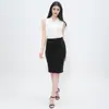 Falda Profesional para Mujer, Falda de Tubo para Viajes al Trabajo, Falda de Un Paso de Longitud Media, Corte Ajustado, Elástica, Adelgazante, Versátil Falda Negra para Mujer