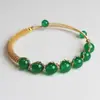 Pulsera de Hilo de Cobre Chapado en Oro de 14K Envuelto en Perlas Redondas Naturales de Amatista y Lapislázuli, Joyería de Mano Simple y Elegante, Accesorios Transfronterizos