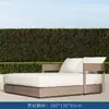 Vila Nórdica Sofá de Madeira Maciça High-End para Exterior Teak Sofá Cadeira para Pátio Varanda À Prova d'Água e Resistente ao Sol Sofá de Hotel