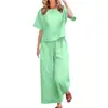 Conjunto de moda casual de dos piezas de manga corta nuevo transfronterizo europeo, americano y del sudeste asiático 2025 ropa de mujer talla grande
