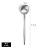 Colher de Jantar de Aço Inoxidável 304, Colher Estilo Ocidental, Colher de Cabo Longo com Cauda Pontiaguda, Talheres Comerciais na Cor Dourada