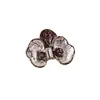 Hebilla metálica de flor de esmalte de lujo con goteo de aceite e incrustaciones de diamantes, hebilla de flor de forma irregular para decoración DIY de abrigos y gabardinas, accesorio de ropa