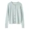 Cardigan de Punto Trenzado de Cachemira de Color Sólido, Estilo Suave y Pegajoso, para Mujer, Cuello Redondo, Tejido Holgado, Sensación de Prenda Exterior Pequeña, Top de Otoño
