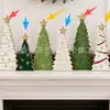 Decorações de Natal transfronteiriças, enfeites de árvore de Natal em forma de estrela de madeira, decorações de mesa para casa, arranjos de cena para vitrines