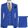 Trajes Europeos y Americanos Transfronterizos para Hombre, Trajes de Negocios, Trajes Pequeños, Trajes de Banquete de Boda Ajustados de Doble Botonadura, Trajes de Tres Piezas