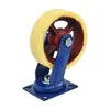 Rueda giratoria de nailon con núcleo de hierro industrial, rueda universal de nailon súper pesada con freno, soporte azul engrosado, rueda direccional para camión de plataforma