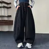 Calça lanterna feminina, nova coleção primavera/outono 2026, tamanhos médio e grande, calça casual larga de algodão, calça longa solta e retrô estilo coreano