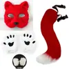 Cosplay Orejas de Gato Aro para el Cabello Accesorios de Cola de Gato Hechos a Mano Lindo Gato Madre Animal Oreja Accesorios para el Cabello Accesorios de Cola de Animal Traje