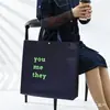 Bolsa Tote de Tela No Tejida Gruesa Color Verde Frijol con Broche de Presión, Bolsa de Regalo con Logo Personalizado para Tienda de Ropa, Publicidad Promocional