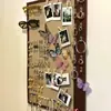 Ornamento de feltro para parede, armazenamento de parede, sem furos, autoadesivo, dormitório, quarto, ornamento, display de chapéu e óculos, decoração de parede