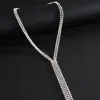 Collar de Borlas de Doble Capa con Pedrería Transfronterizo Europeo y Americano Súper Brillante Sentido de Alta Gama Cadena para Clavícula Personalidad Temperamento Estilo Fresco Accesorio para el Cuello para Mujeres