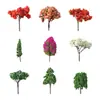 Árbol miniatura de flor de cerezo simulado, disponible en varios estilos; Adornos creativos de flores de plástico para maquetas de casas y paisajismo de villas