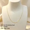 Estilo de Lujo Accesible Ins Francés Colgante Exquisito DIY Acero Inoxidable Chapado en Oro de 18K Coloridos 6*3mm Rectangulares Geométricos Accesorios