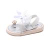 Sandalias de Tira de Dedo Estilo Nuevo 2026 para Niñas, Zapatos Infantiles Estilo Coreano con Lazo y Pedrería, Zapatos de Verano Transpirables para Estudiantes, Venta al por Mayor