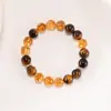 "Série Cristal Lúcido" Design Original Cristal Amarelo Natural Torre Cristal Citrino Cristal Morango Pedra Olho de Tigre Pulseira Pulseira