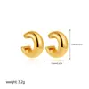 Europa y Estados Unidos transfronterizo oro de 18 quilates clip de oreja ancho forma de C doble aro sin agujero en la oreja clip de oreja simple Joker pendientes de Amazon joyería