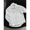 Camisa Larga de Manga Larga con Bordado Blanco y Empalme de Flor Eterna para Hombre, Marca de Tendencia de Primavera, Diseño de Marca de Nicho, Camisa de Moda