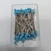 Caixa de Agulhas de Vidro Colorido Cor Mista Agulha Perolada Agulha de Posicionamento para Corte Vertical de Roupas Pino Fixo Agulha com Conta de Vidro de Cor Única