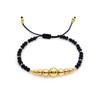 Pulsera de Cristal con Cuentas Apiladas de Múltiples Capas Estilo Étnico Europeo y Americano para Otoño e Invierno, con Micro Diamantes, Caras Sonrientes, Chapado en Oro de Cobre de 18K para Mujer