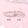 Anillos Originales de Lazo para Pareja Tichya Par Plata de Ley S925 Lujo Ligero Nicho Dulce Corazón de Chica Anillo Abierto