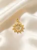Colgante de Sol con Chapado en Oro de 18 Quilates que Conserva el Color Transfronterizo, Colgante Vintage del Dios Sol Incrustado con Diamantes, Accesorios para Joyería DIY, Suministro de Comercio Exterior