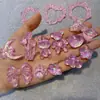 [Serie Rosa Fuego] Joyería Hecha a Mano Luminosa de Luciérnaga DIY - Flor de Resina