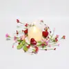 26 Anos Novo Dia dos Namorados Coração Vermelho Rosa Flor Fruta Baga Velas Anel Centro de Mesa Suporte de Velas Decorativo Anel Transfronteiriço