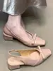Sandálias femininas estilo francês, com bico quadrado, bico fechado, para noite, brisa suave, uso externo no verão, com calcanhar baixo bloco e traseiro aberto.