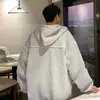 Chaqueta Estilo Americano para Hombre Primavera Otoño 2024 Nueva Marca de Moda Cardigan con Capucha Holgado Sudadera Ropa para Hombre Chaqueta con Cremallera